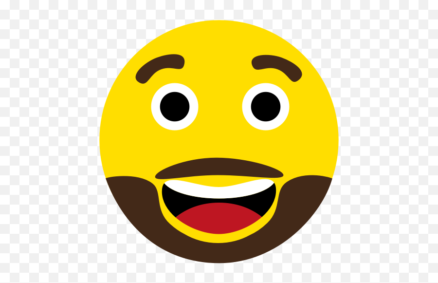 Beard Emoji Face Happy Icon - Happy Face With Beard,Happy Emojis
