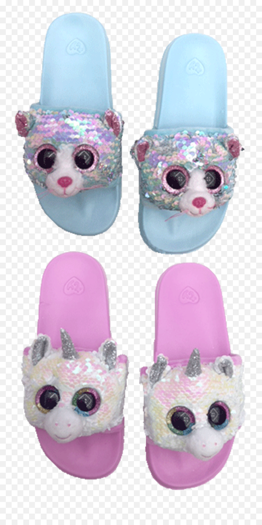 Ty Pool Slides Sequin Slippers Size Small - Klapki Dla Dzieci Z Cekinami Emoji,Emoji Slides