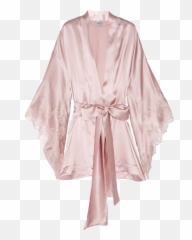Silk Robe Pink Girly Delicate Sexy Soft - Rose Gold Silk Robe Emoji,Emoji Robe