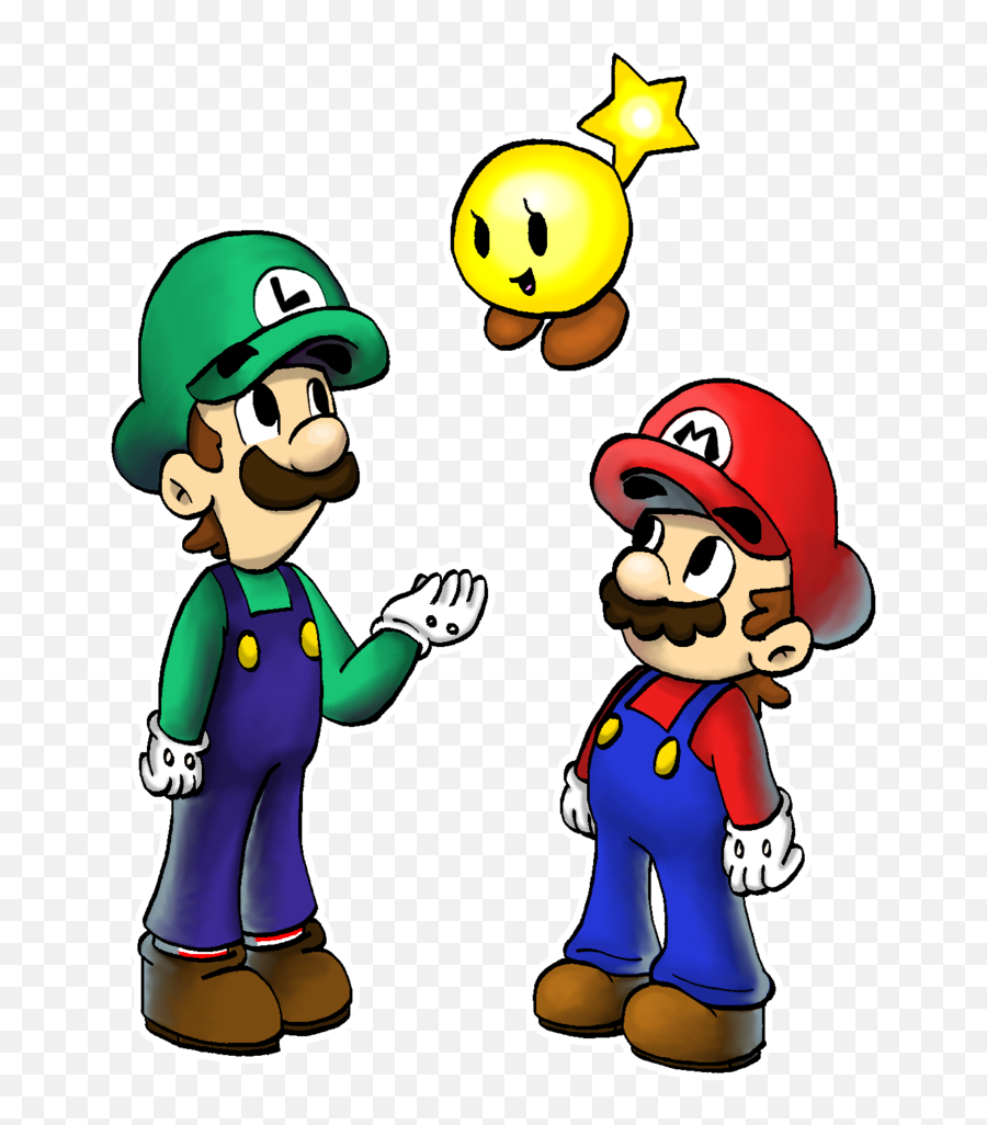 Mario Luigi And Starlow - Mario Luigi And Starlow Emoji,Paintbrush Emoticon