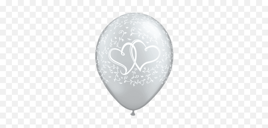 6 X 11 Silver Entwined Hearts Qualatex Latex Balloons - Entwined Heart Silver Balloons Emoji,Heart Emoji Balloons
