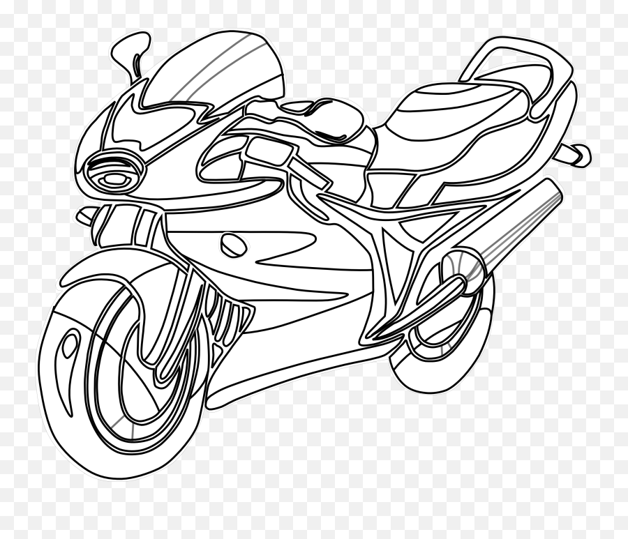 Motorcycle Clipart Black And White Png - Motorbike Colouring Pages Emoji,Motorbike Emoji