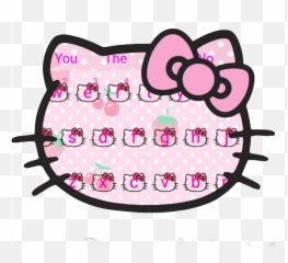 Pink Cute Kitty Bowknot Cartoon Keyboard Theme Apk - Hello Goth Png Emoji