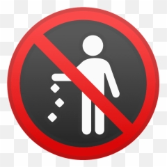 No Littering Emoji Clipart - Transparent Sign