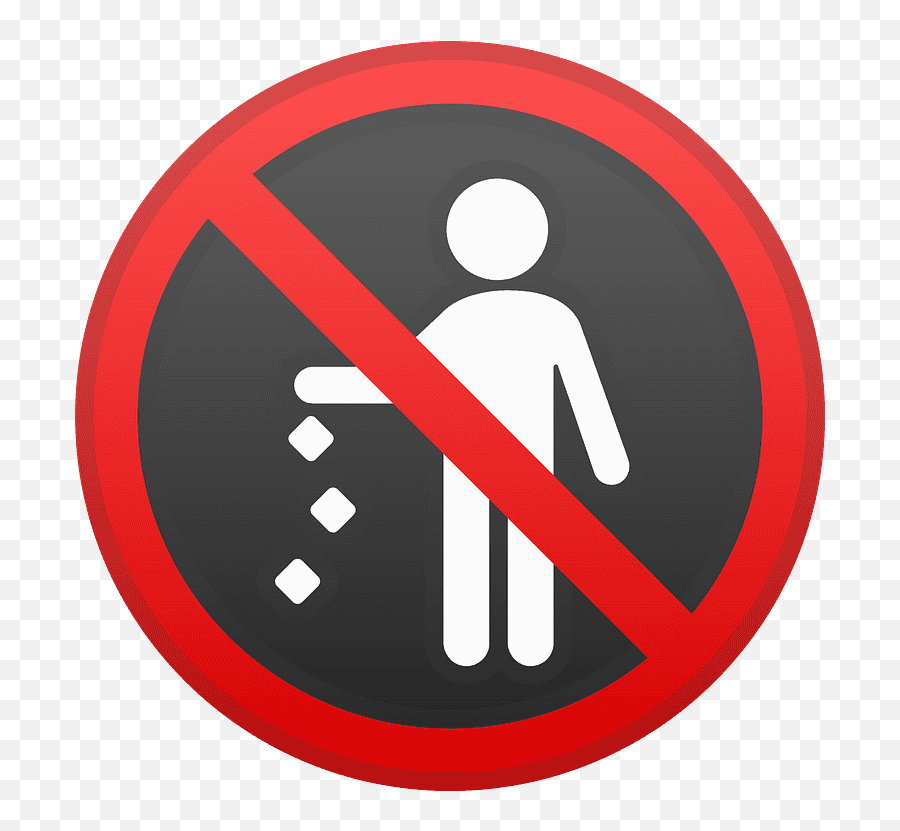 No Littering Emoji Clipart - Transparent No Littering Sign,No Entry Sign Emoji