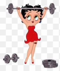 Weight Lifting Love Cartoon Transparent - Betty Boop Weights Emoji
