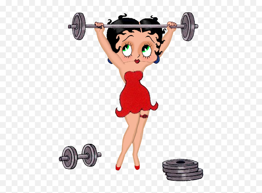 Weight Lifting Love Cartoon Transparent - Betty Boop Lifting Weights Emoji,Weight Lifting Emojis