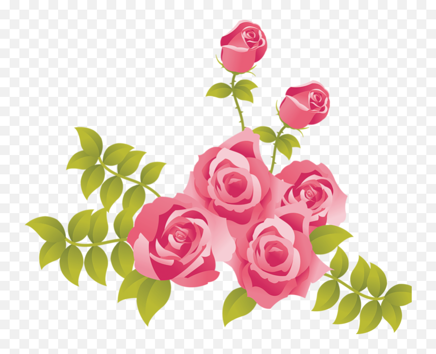 Pink Roses Painted Picture Clipart 0 - Pink Roses Cartoon Png Emoji,Pink Rose Emoji
