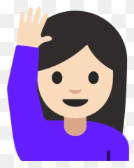 Emoji U1f64b 1f3fb - Black Hair Emoji Girl,Hair Emoji