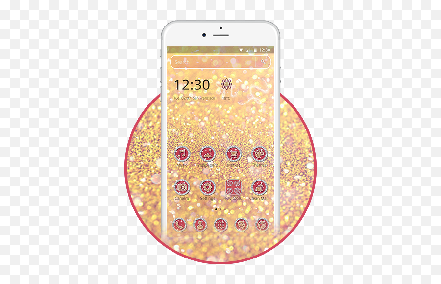 Elegant Gold Glitter 2d Theme - Smartphone Emoji,Shining Emoji