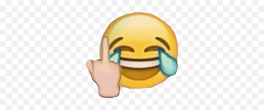 Middle Finger Sticker Gif - Laughing Emoji Png Gif,Finger Guns Emoticon