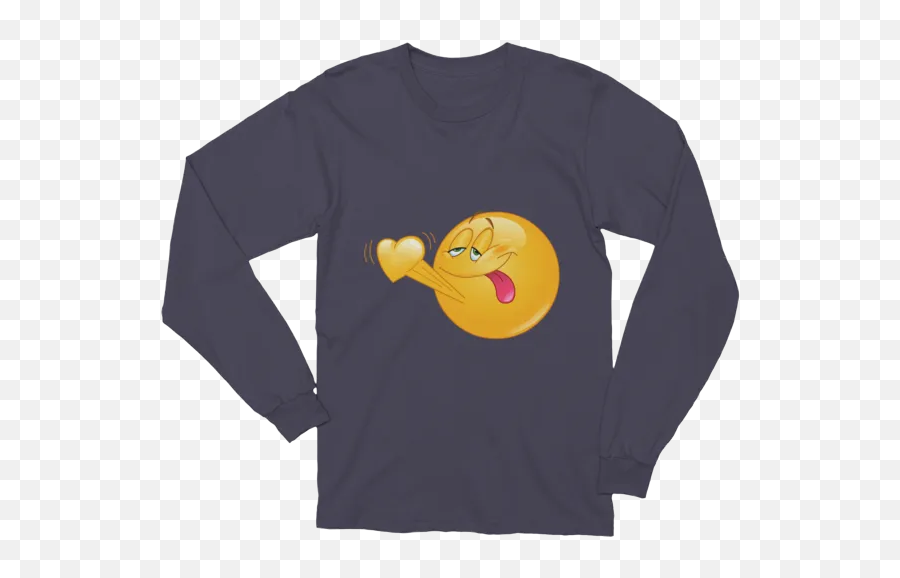 Emoji In Love Long Sleeve T - Christmas Messages Funny T Shirts,Goldfish Emoji