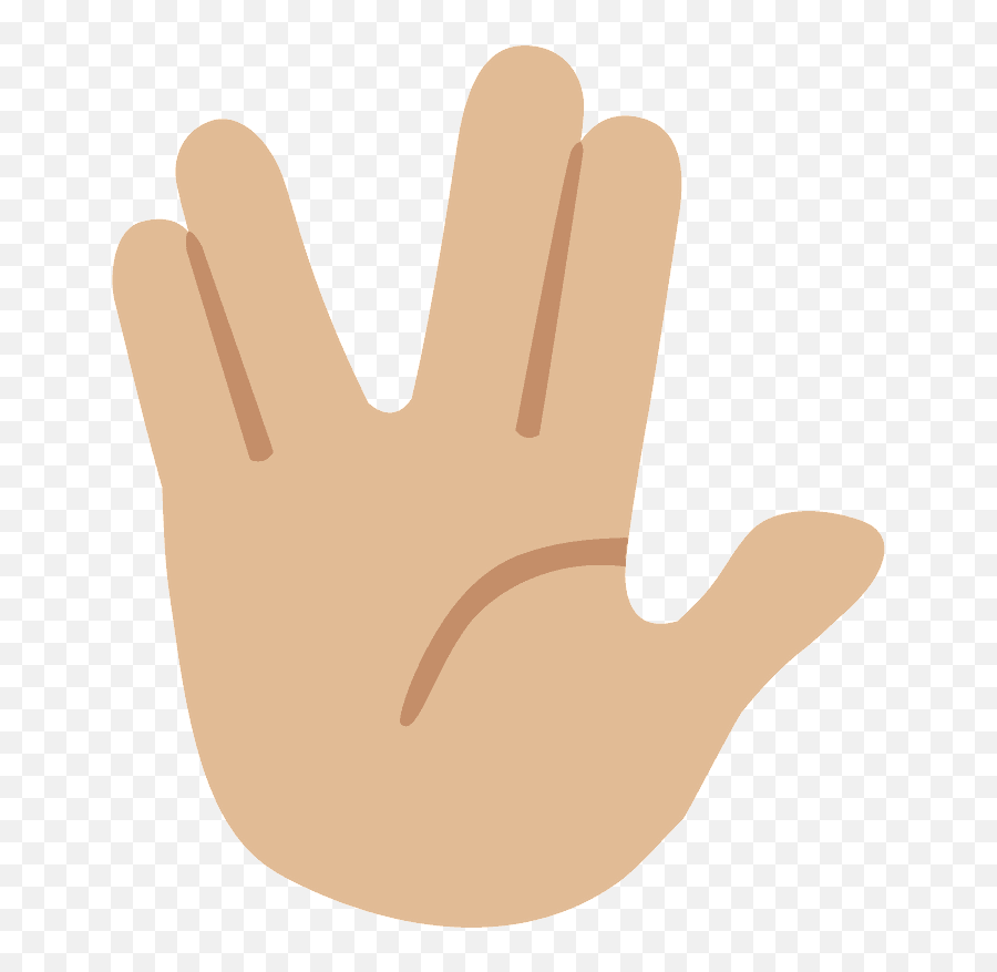 Vulcan Salute Emoji Clipart - Star Trek Hand Emoji,Salute Emoji Android