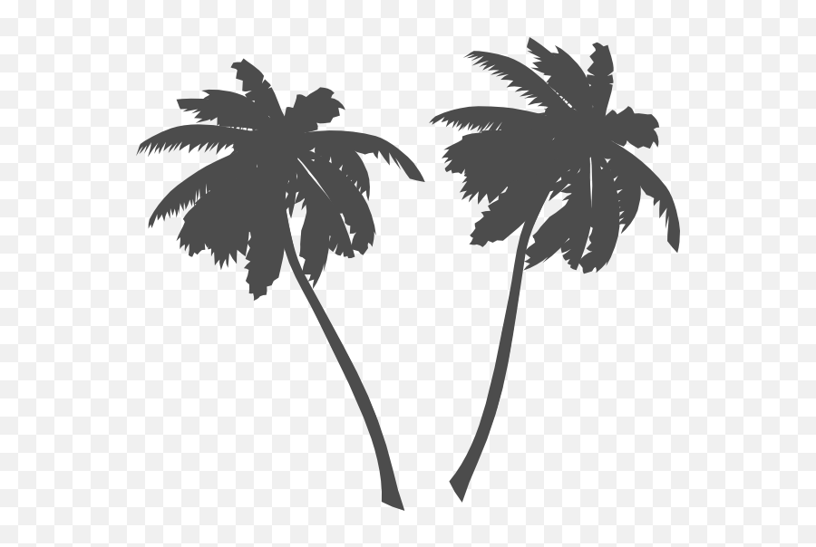 Download Palm Trees And Sun Black And White Png Vector - Transparent Palm Trees Silhouette Emoji,Black And White Sun Emoji