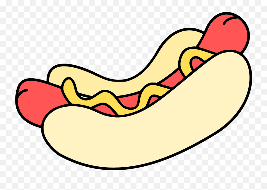 Hot Dog Bun Food Lunch - Hot Dog Cartoon Drawing Emoji,Hot Pepper Emoji