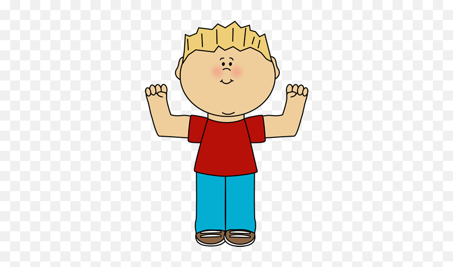 Boy Flexing Muscles Clipart - Kid Clipart Emoji,Flexing Emoticon