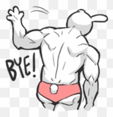 The Muscle Rabbit 2 - Clip Art Emoji,Muscle Emoticon