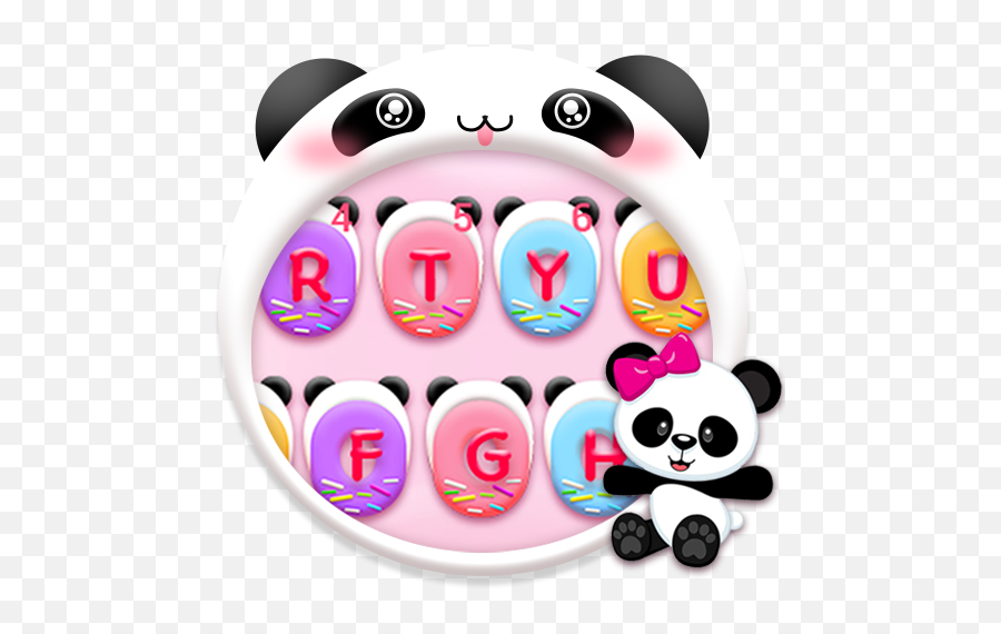 Pinky Panda Donuts New Keyboard Theme - Beignes Panda Donuts Emoji,Panda Emoji Keyboard