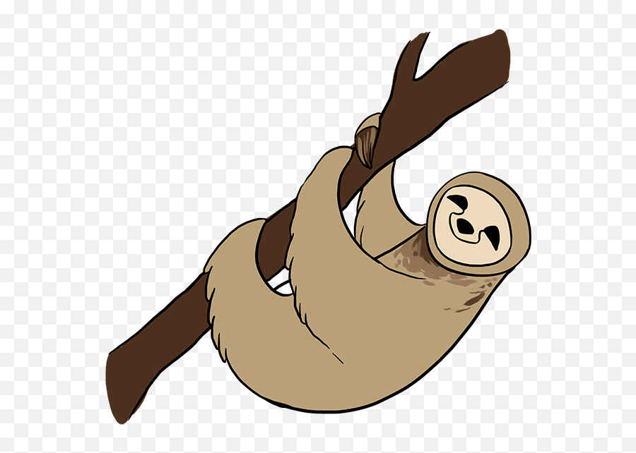 How To Draw A Sloth - Draw A Sloth On A Branch Emoji,Sloth Emoji