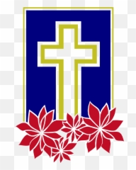 Christian Cross Decorated Religious - Poinsettia And Clipart Emoji