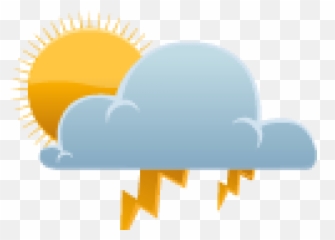 Thunder Clipart Cloudy - Scattered Thunderstorms Clipart Emoji,Thunder Cloud Emoji