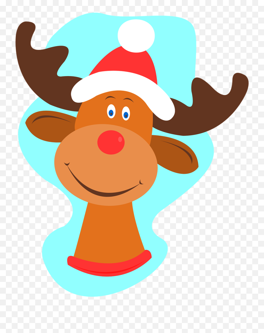 Reno Christmas Animals Illustration Drawing - Free Christmas Thank You Paper Emoji,Air Horn Emoji