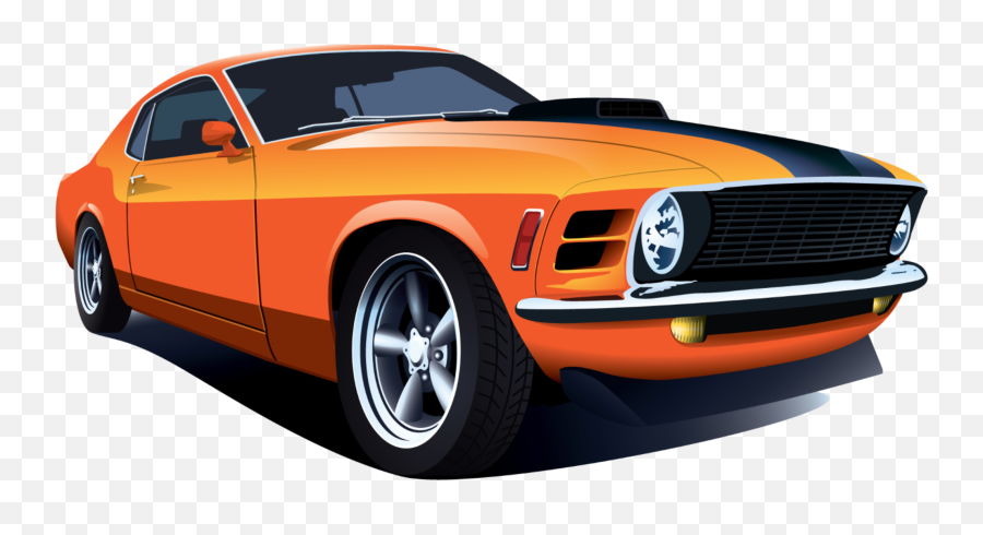 Classic Muscle Car Vector Png Image - Car Vector Background Png Emoji,Muscle Emoji Vector