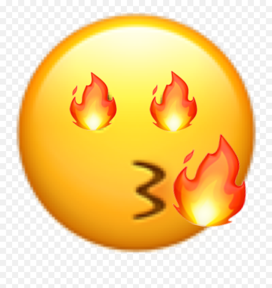Fireeyes Eyes Kiss Hot Sticker - Smiley Emoji,Fire Emotion