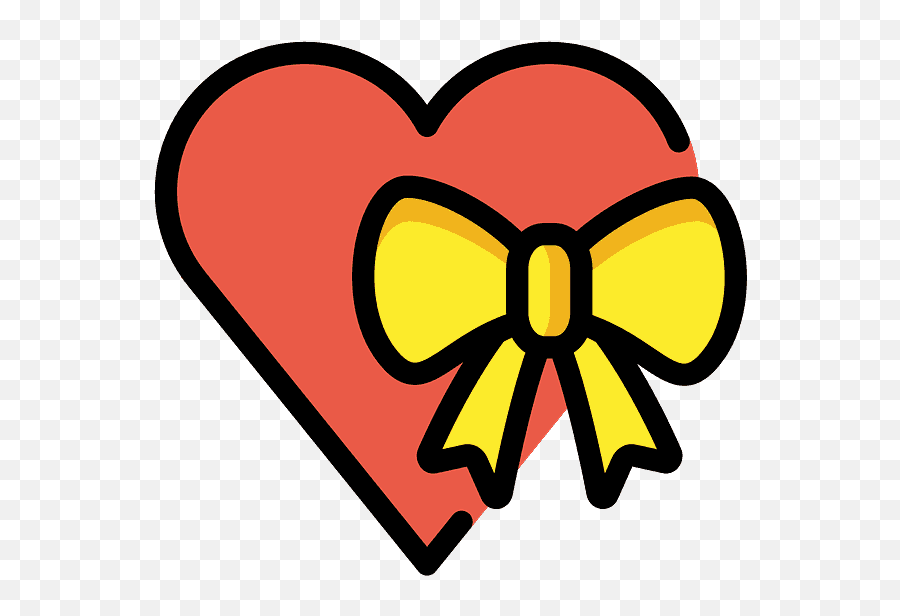 Heart With Ribbon Emoji Clipart - Heart With Ribbon,Orange Heart Emoji