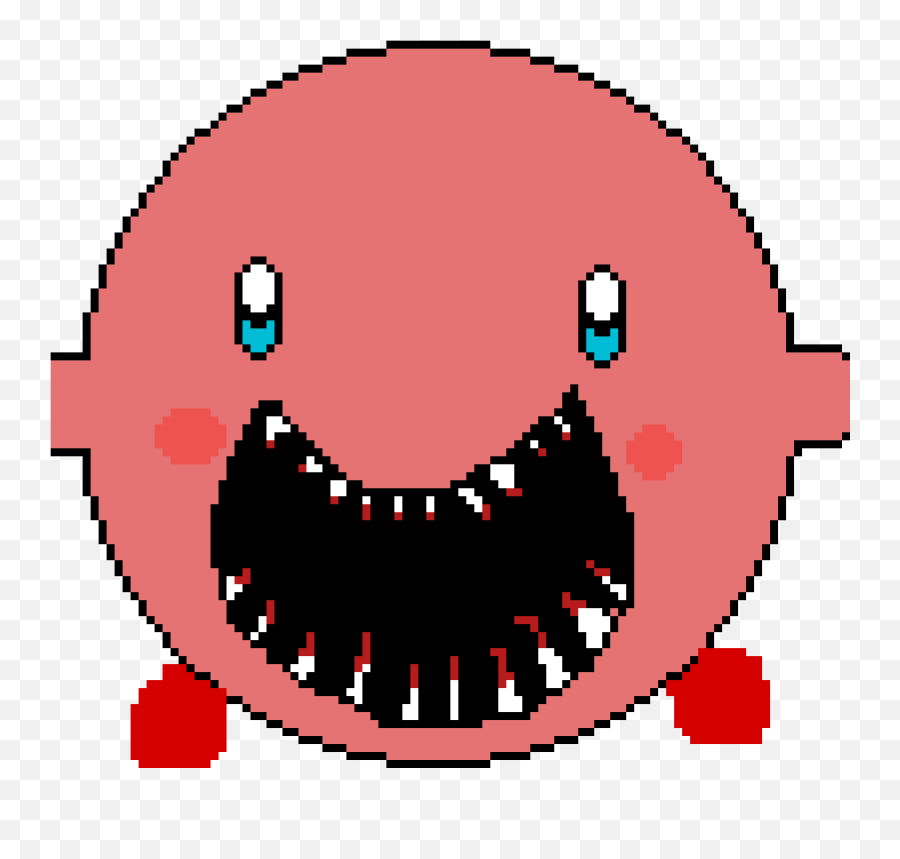 Pixilart - Creepy Kirby By Beanos Difficulty Geometry Dash Emoji,Creepy Emoticon