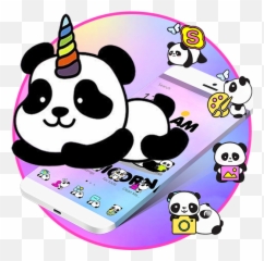 Kawaii Panda Unicorn Cartoon Theme - Kawaii Emoji,Panda Emoji Keyboard