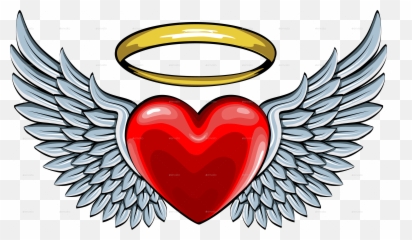 Png Angel Halo Picture - Angel Wings On A Heart Emoji,Angel Wings Emoji