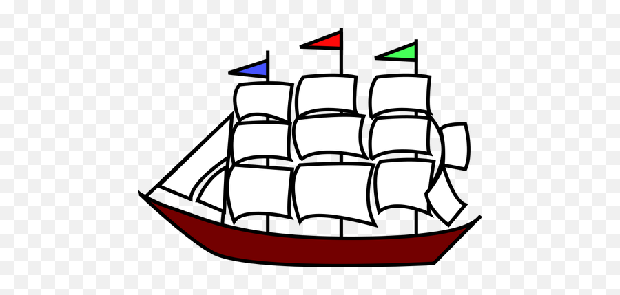 Red Boat Symbol - Sail Ship Clip Art Emoji,Flag Mountain Ski Emoji