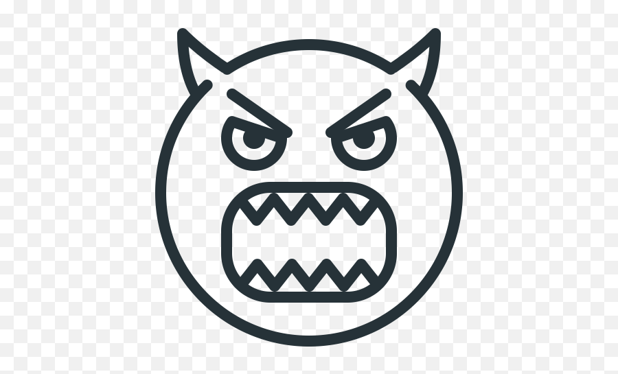 Demon Devil Emoji Evil Hatred Icon - Clip Art,Demon Face Emoji