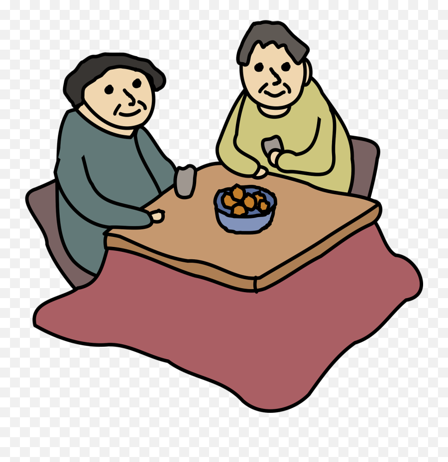 Comic Characters Couple Culture Heater - Kotatsu Clip Art Emoji,Funny Thanksgiving Emoticons