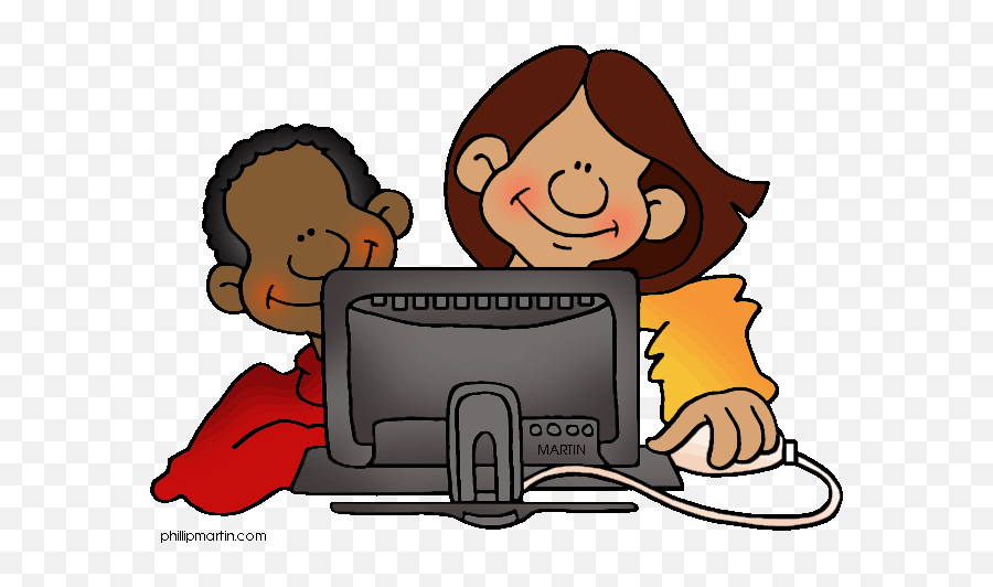 Students Using Technology Clipart - Raise Your Hand Computer Lab Rule Emoji,Multiracial Emoji