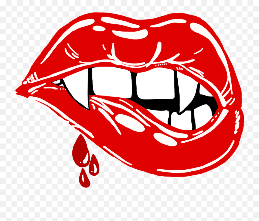 Clip Art Fang Image Vampire - Vampire Lips Drawing Emoji,Vampire Teeth ...