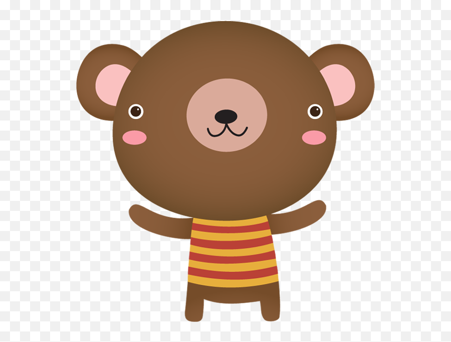 Cute Cartoon Bear Standing - Clip Art Png Download Full Clip Art Emoji,Bear Emoticon