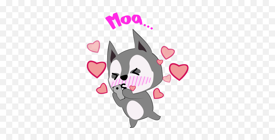 Husky Dog Emoji U0026 Sticker By Tien Ti Tung - Girly,Husky Emoji