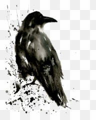 Download Tattoo Crow Watercolor Common The Shining Painting - Emoji