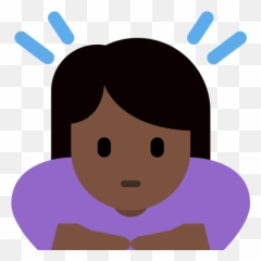 Woman Bowing Emoji With Dark Skin Tone Meaning And - Clip Art,Bowing Emoji