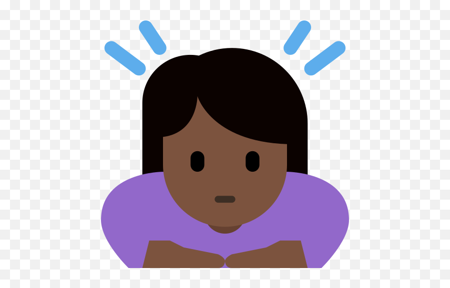 Woman Bowing Emoji With Dark Skin Tone Meaning And - Clip Art,Bowing Emoji