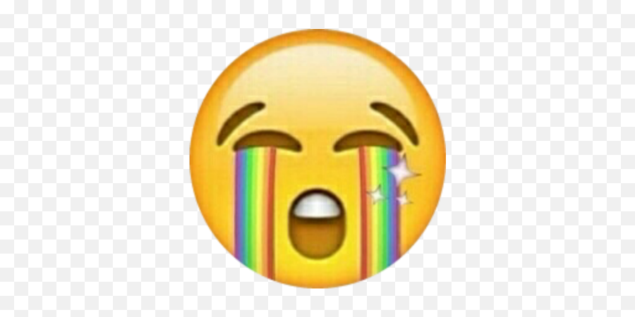 Cry Rainbow Emoji Iphoneemoji Rainbowcry Rainbowtears - Emoji Crying Purple,Rainbow Emoji