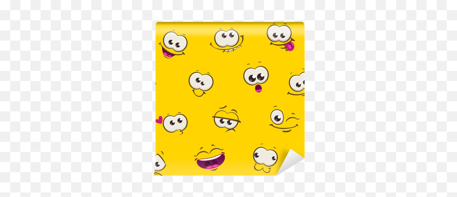 Cute Comic Seamless Pattern With Funny - Seamless Texture Funny Texture Emoji,Cute Emoticon Faces