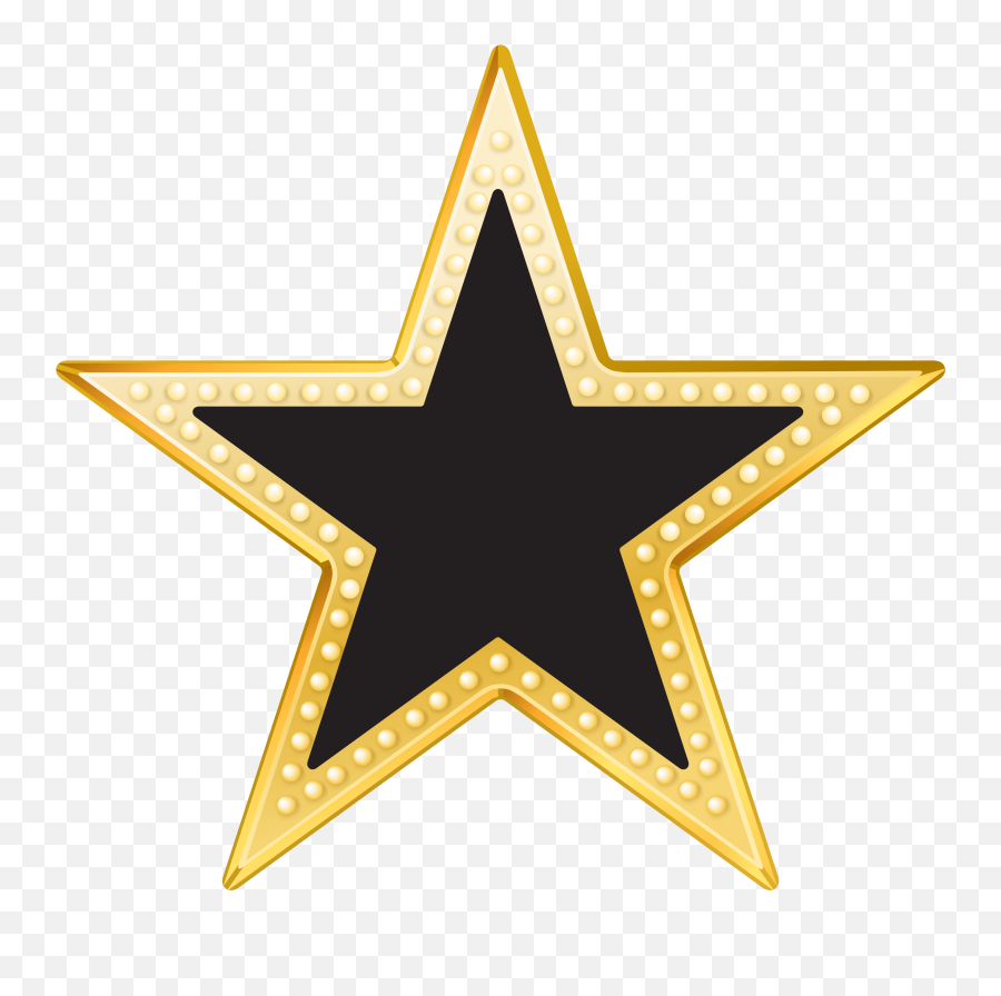 Gold And Black Star Png Transparent Clip Art Image - Transparent Background Star Png Emoji,Black Star Emoji
