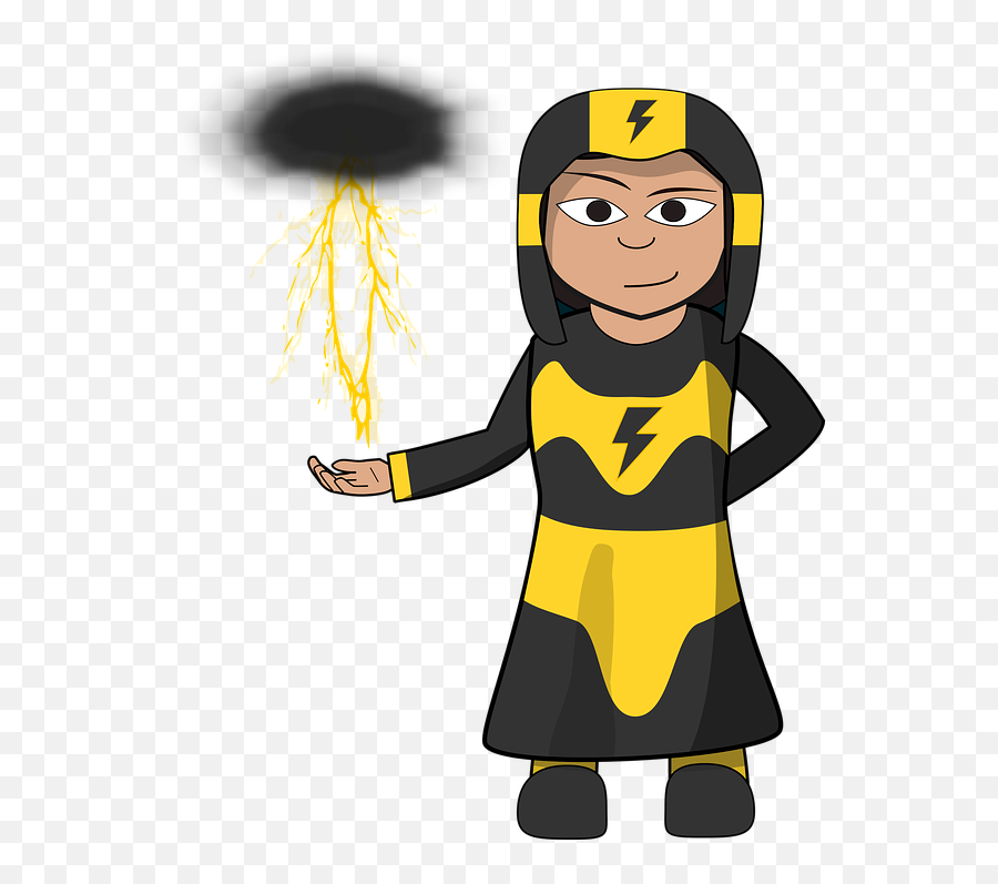 Free Lightning Thunder Vectors - Fire Mage Clipart Png Emoji,Superman Emoji