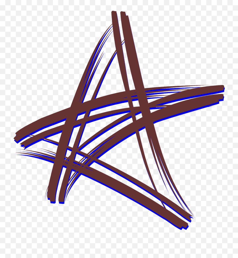 Brush Five Point Star Cross Free Vector - Brush Stars Png Emoji,Rock And Roll Hand Emoji