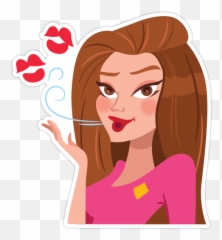 Girl Moods - Cartoon Flying Kiss Emoji