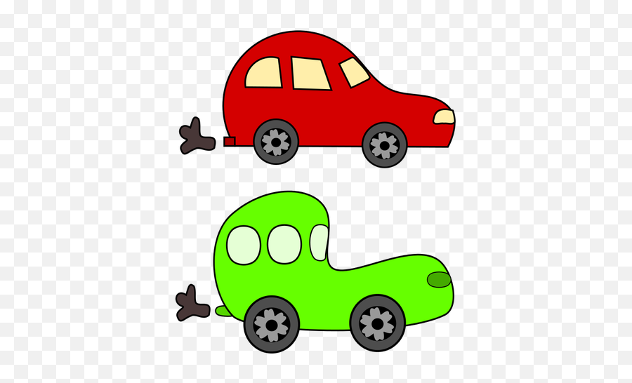 Vector Image Of Cartoon Cars - Red Car Green Car Emoji,Emotional Symbols