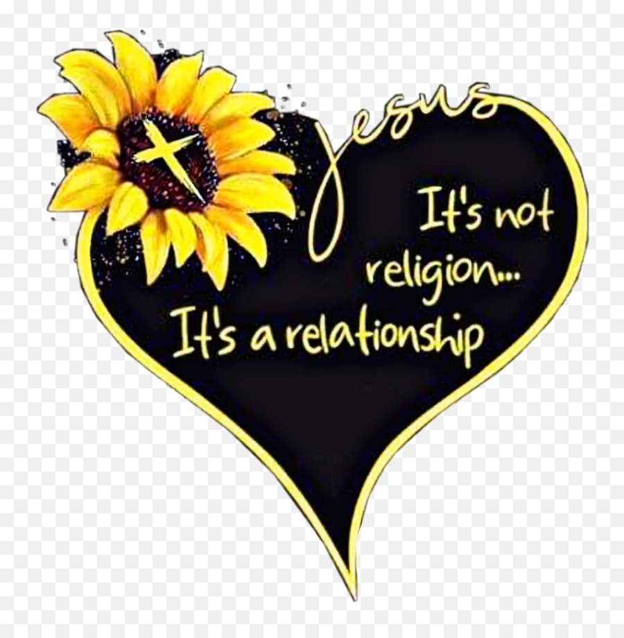 Jesus Sunflower Flower Heart Religion - Best Friend Shirts With Sunflower Emoji,Religion Emoji